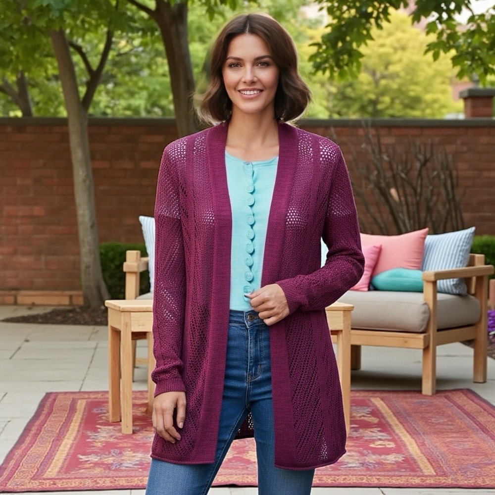 Roxy Knit Retro Open Front Cardigan Deadstock NWT NEW